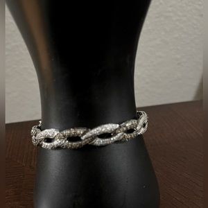 14k gold with white and coffee diamond women bracelet.